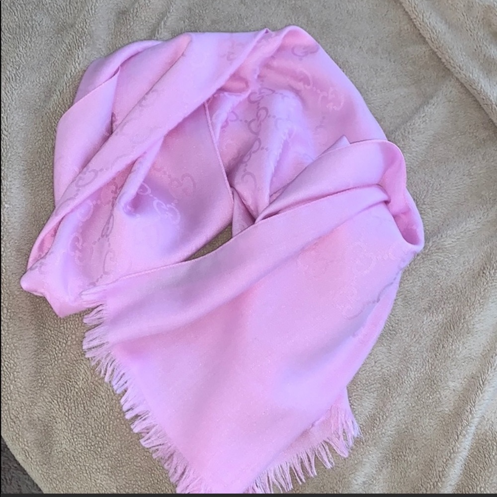 Pink Gucci scarf